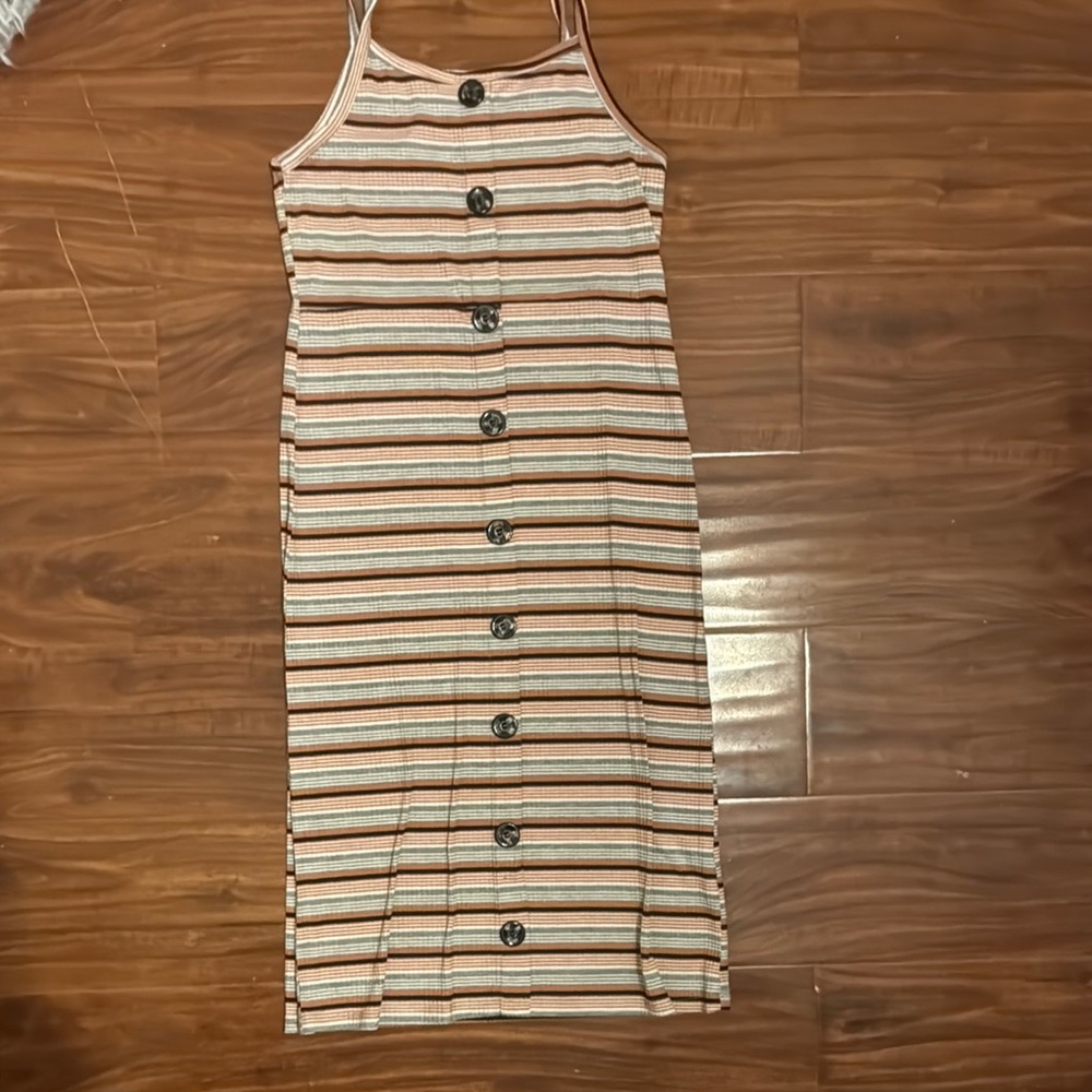 Striped Button-Down Dress